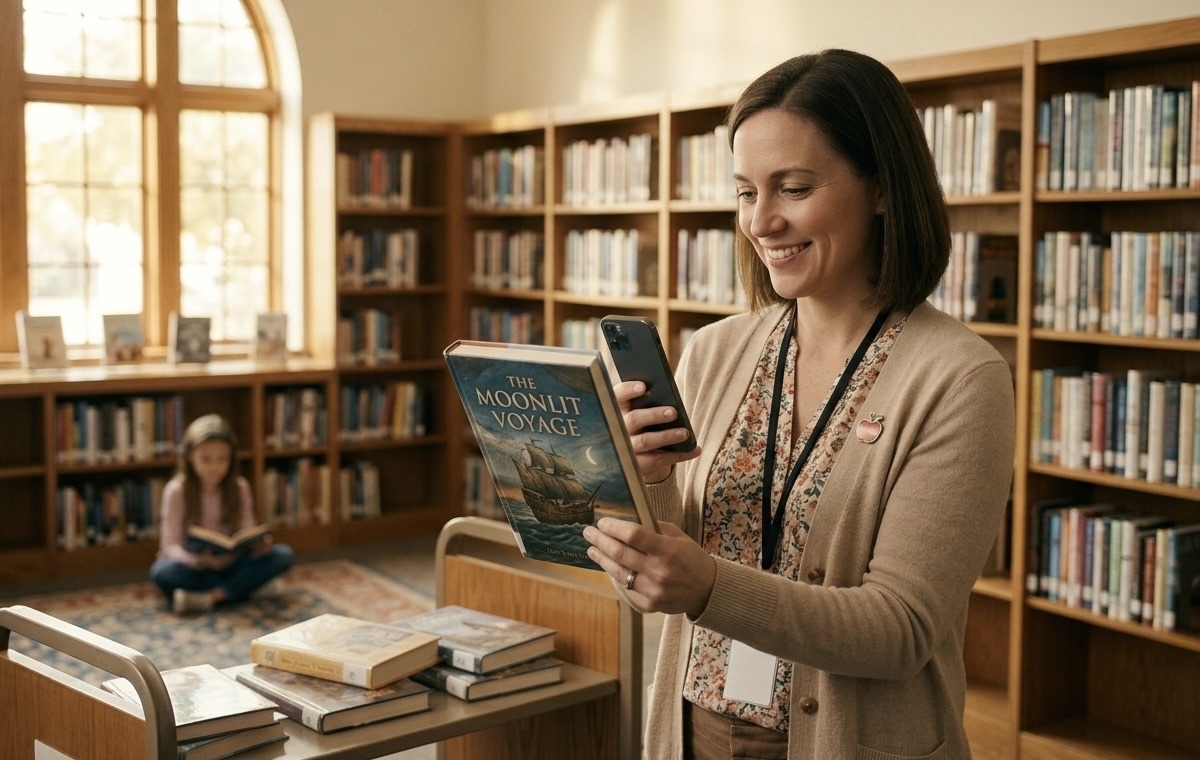 The Reshelf Books library on iPad, with books grouped onto named shelves