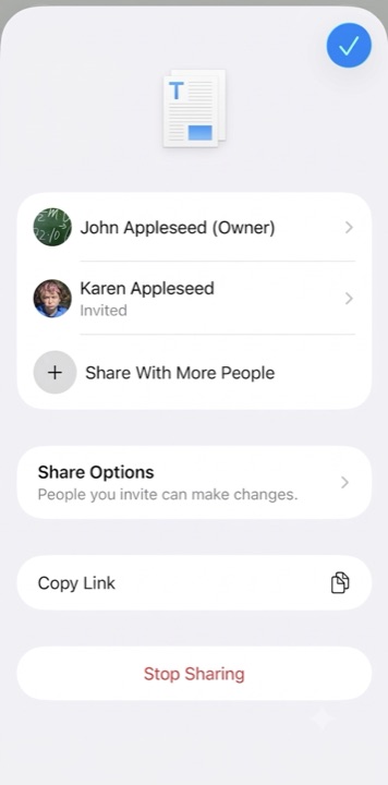 A library shared with family over iCloud